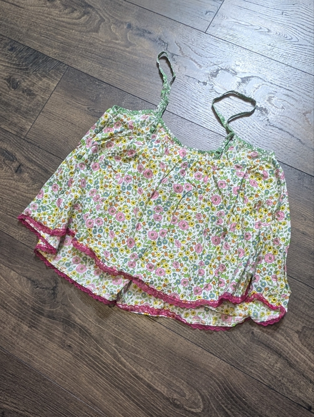 Liberty of London for Target Floral Spaghetti-Strap Camisole in Pink & Green XS